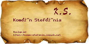 Komán Stefánia névjegykártya